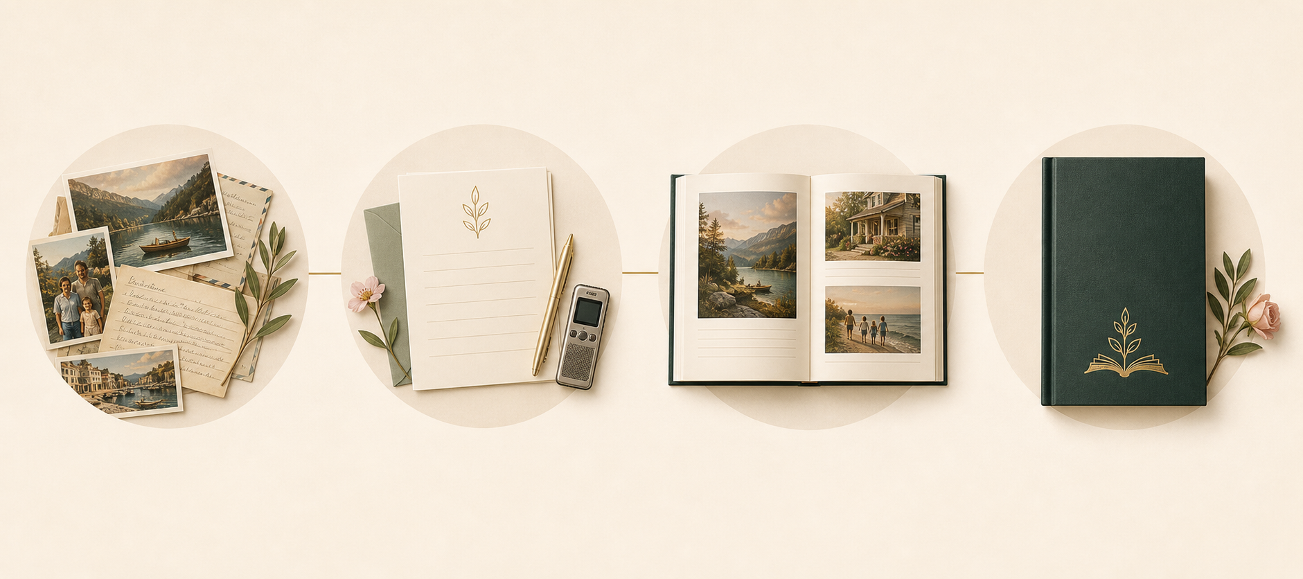 A visual process for turning family memories into a legacy book